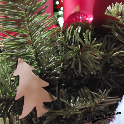 Advent wreath freshly tied red, natural 