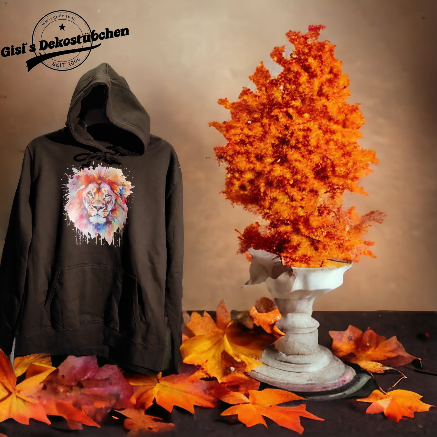 Watercolor Lion Hoodie Pullover Lovers