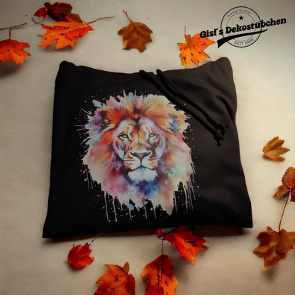 Watercolor Lion Hoodie Pullover Lovers