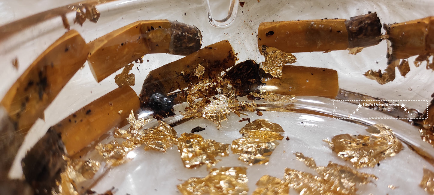 ashtray epoxy resin cigarette butts 