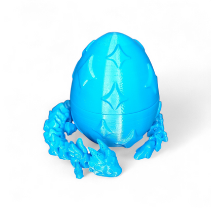 Atria Dragon 3D Print with Egg - Flexi Fidget Joint Dragon Figure, Movable