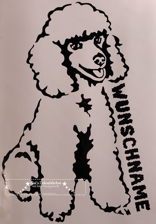 Sticker Purebred King Poodle - Custom Color - Indoor & Outdoor - 12 to 26 cm
