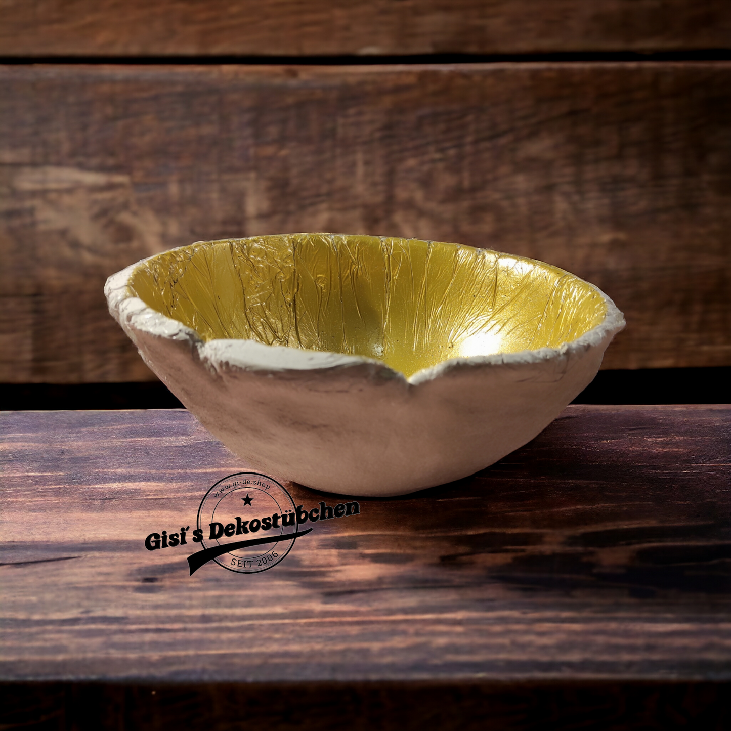 Concrete DIY light ball gold tealight holder 