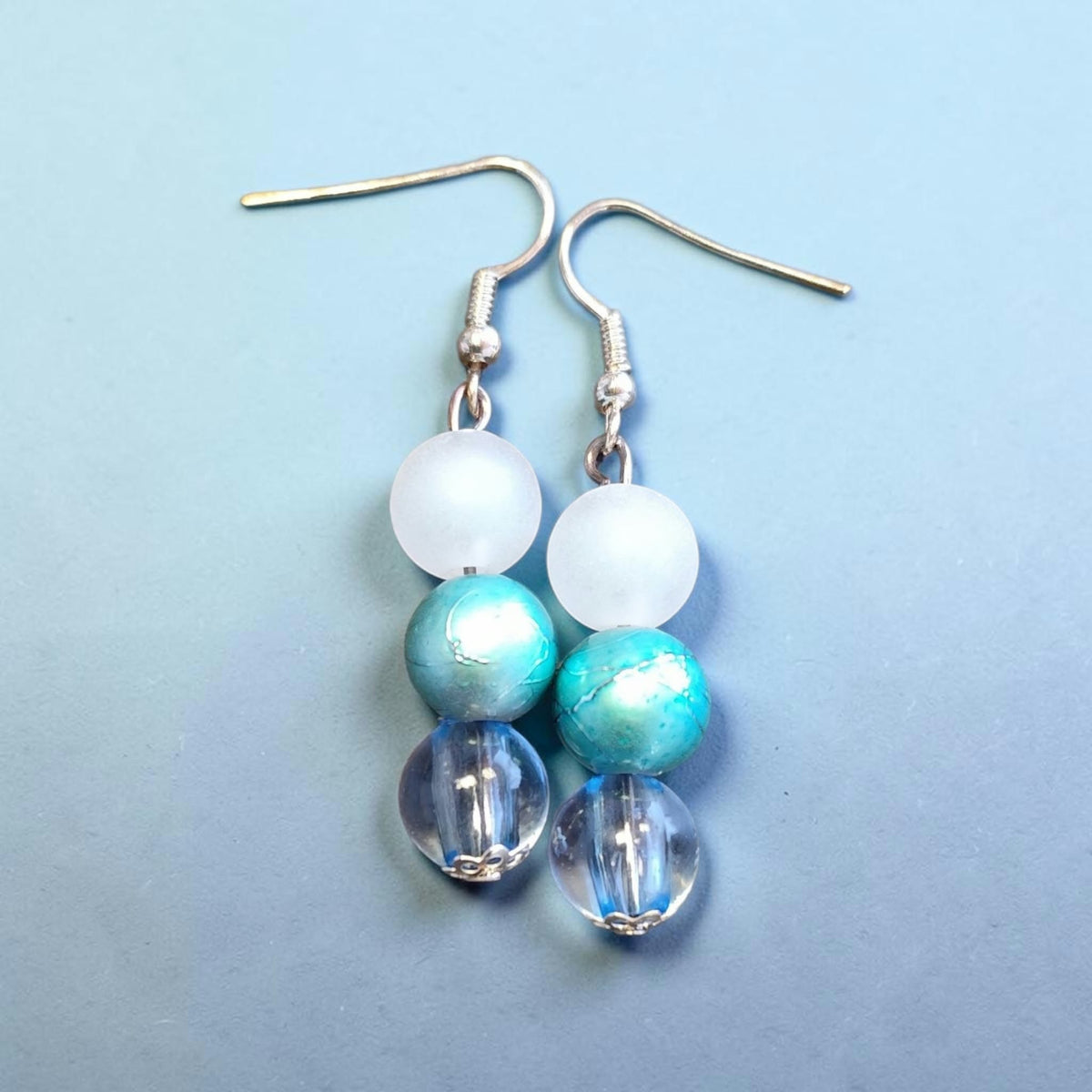 Blaue Perlen-Ohrringe – Modeschmuck in 4 verschiedenen Varianten