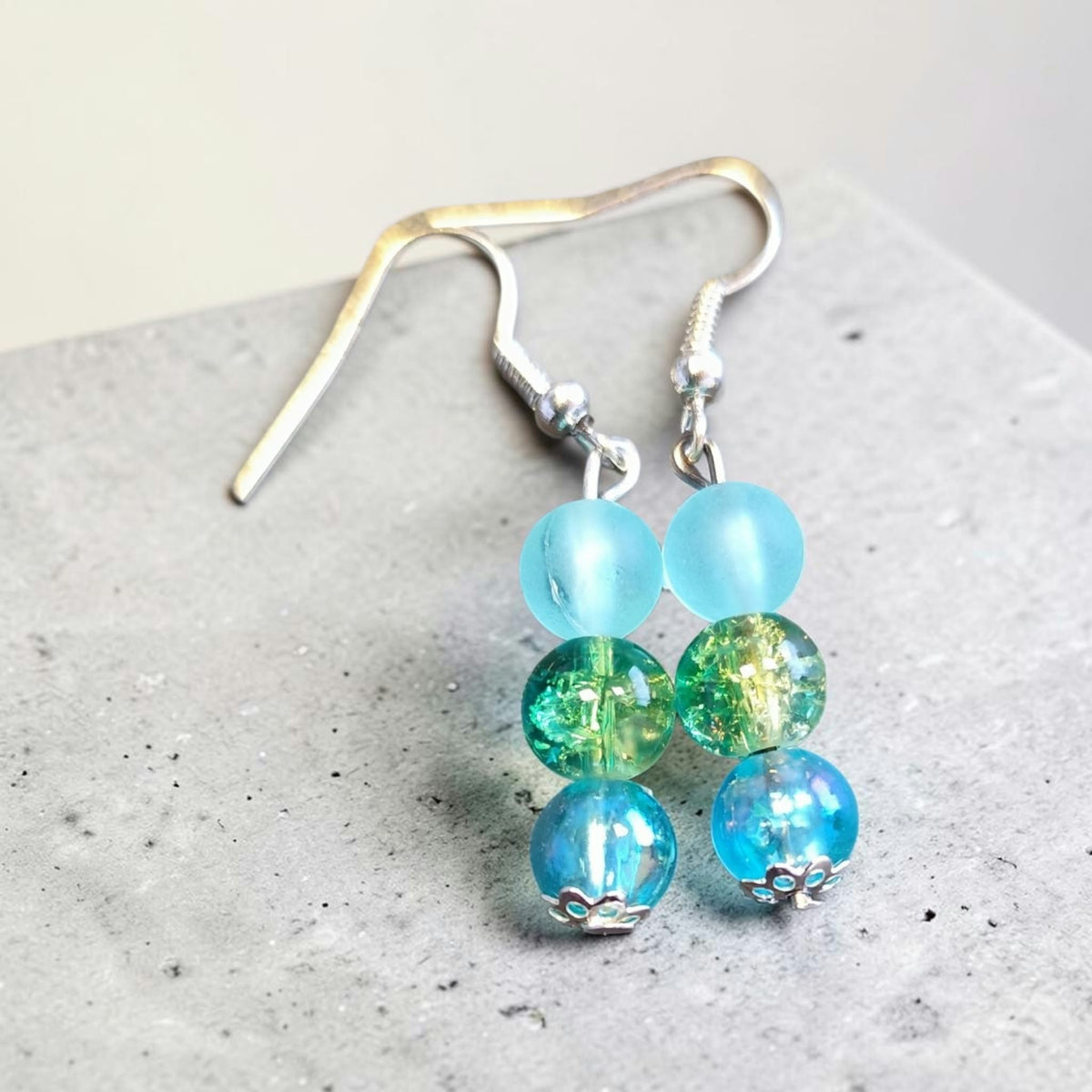 Blaue Perlen-Ohrringe – Modeschmuck in 4 verschiedenen Varianten