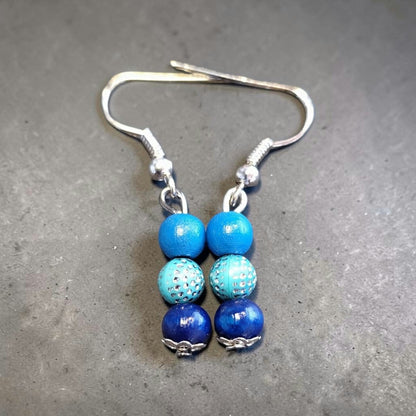 Blaue Perlen-Ohrringe – Modeschmuck in 4 verschiedenen Varianten
