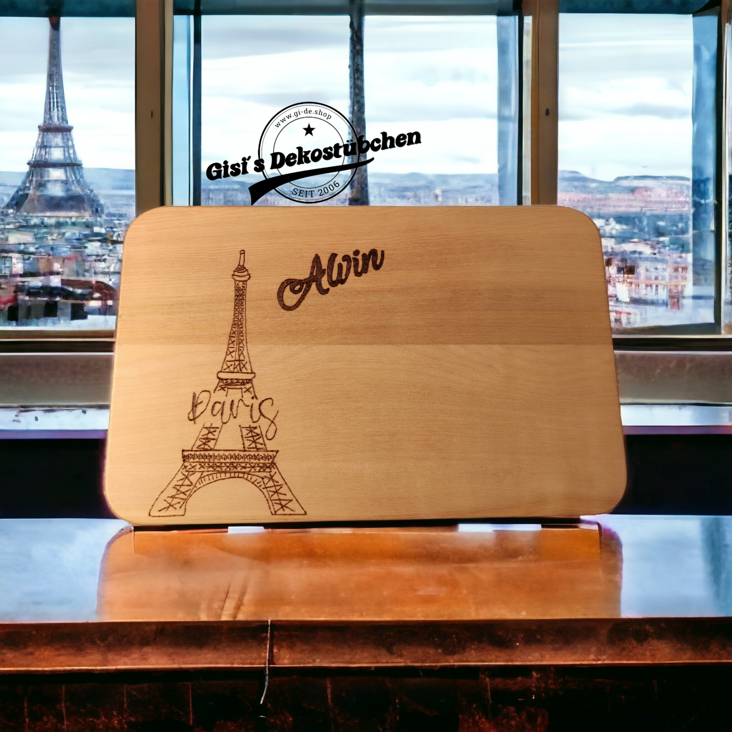 Wooden plaque with engraving: name or desired motif 