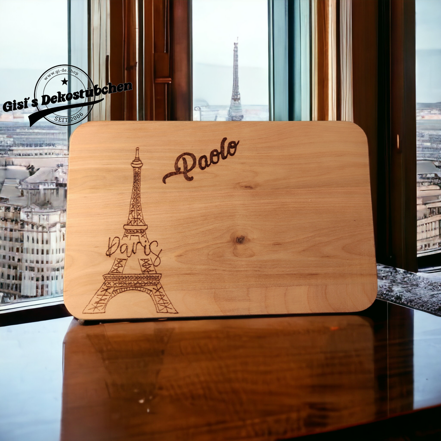 Wooden plaque with engraving: name or desired motif 