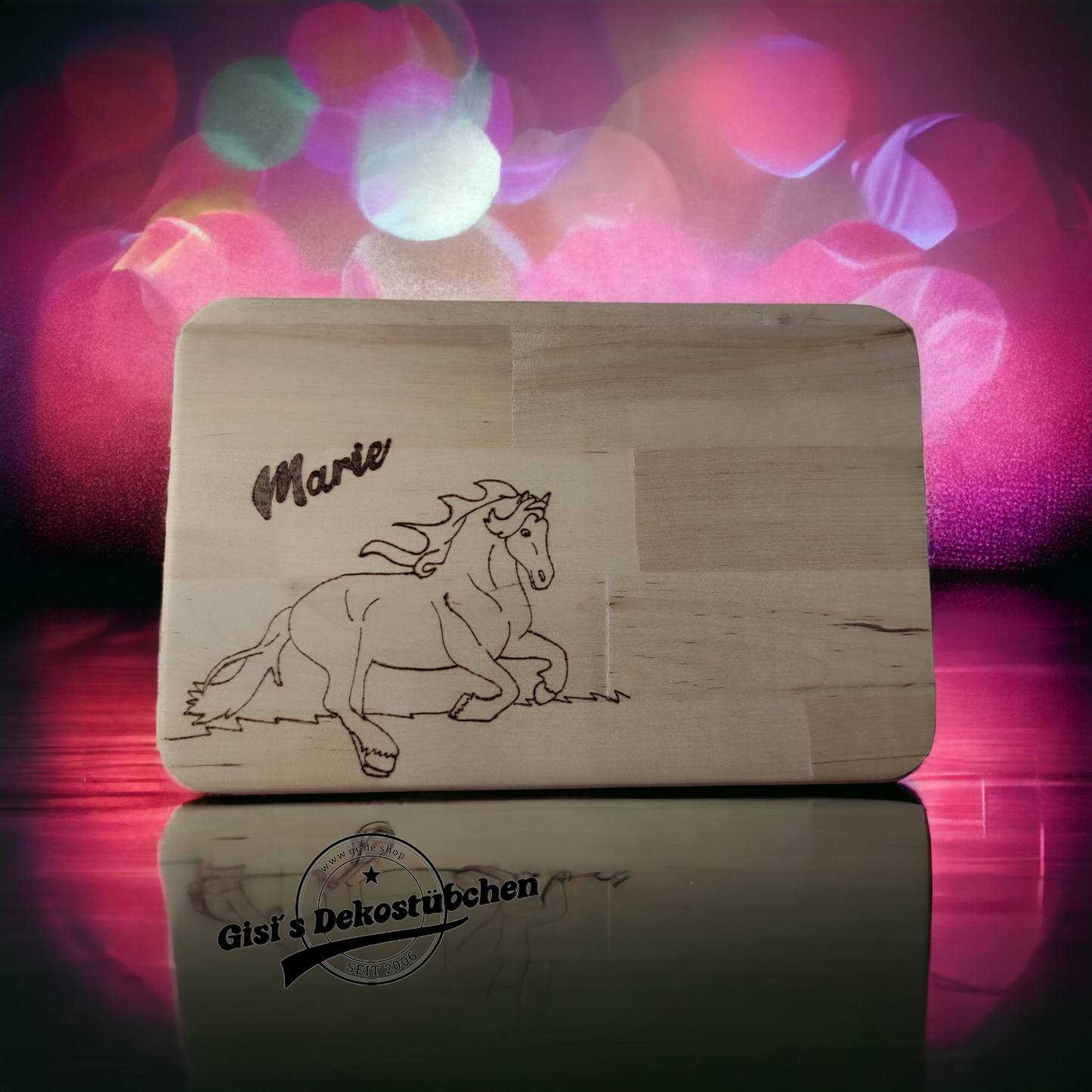 Wooden plaque with engraving: name or desired motif 