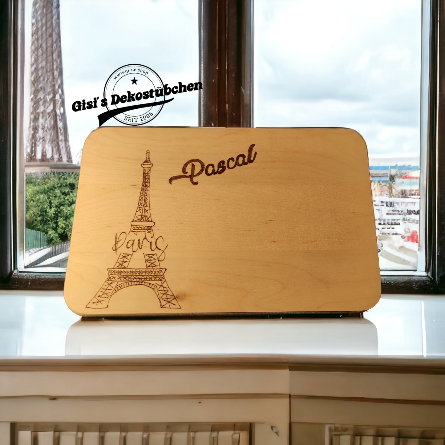 Wooden plaque with engraving: name or desired motif 