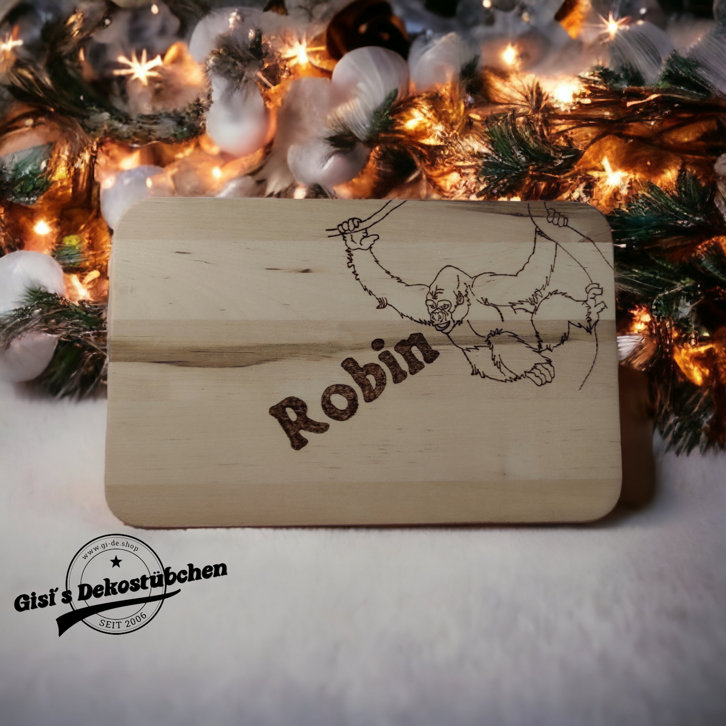 Wooden plaque with engraving: name or desired motif 