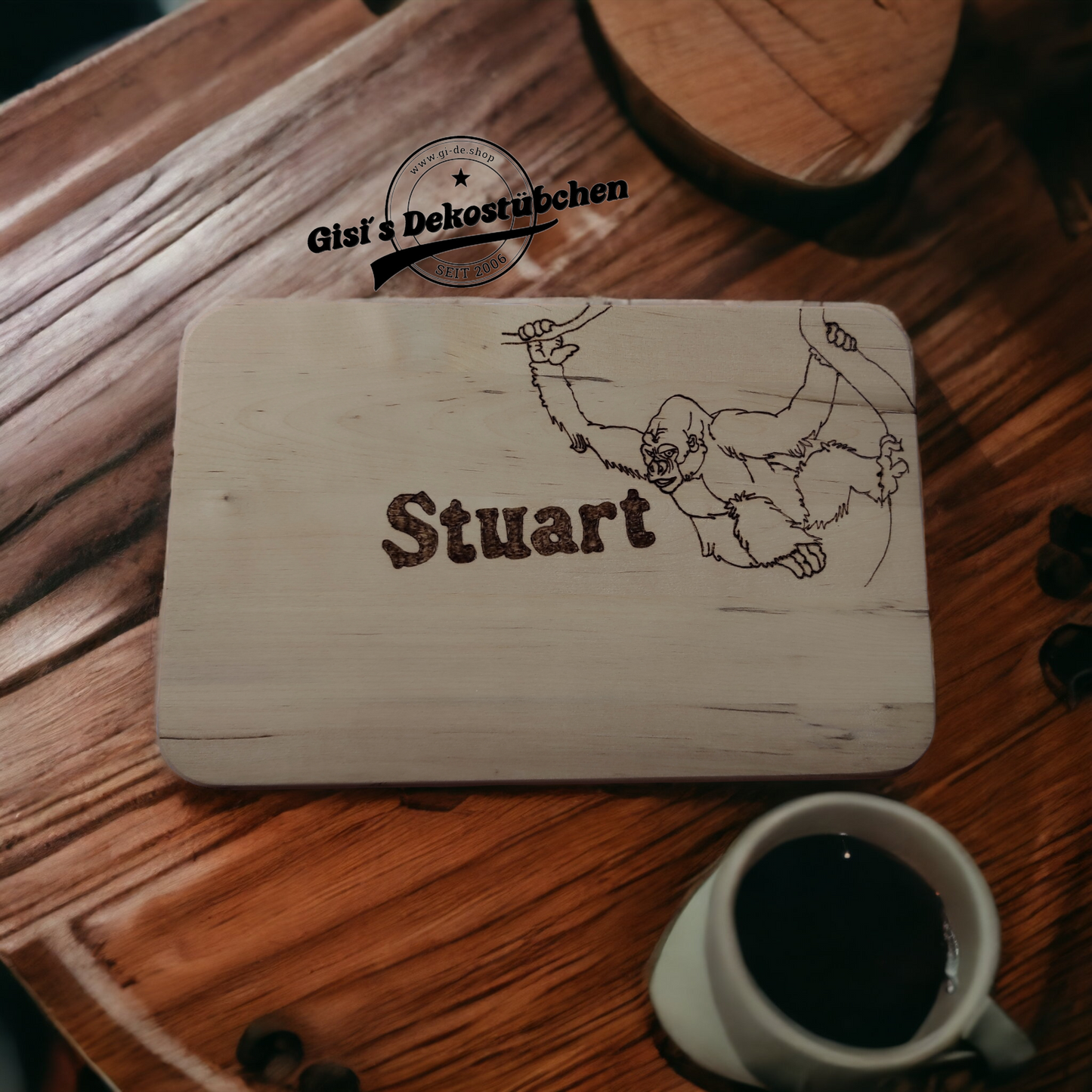 Wooden plaque with engraving: name or desired motif 