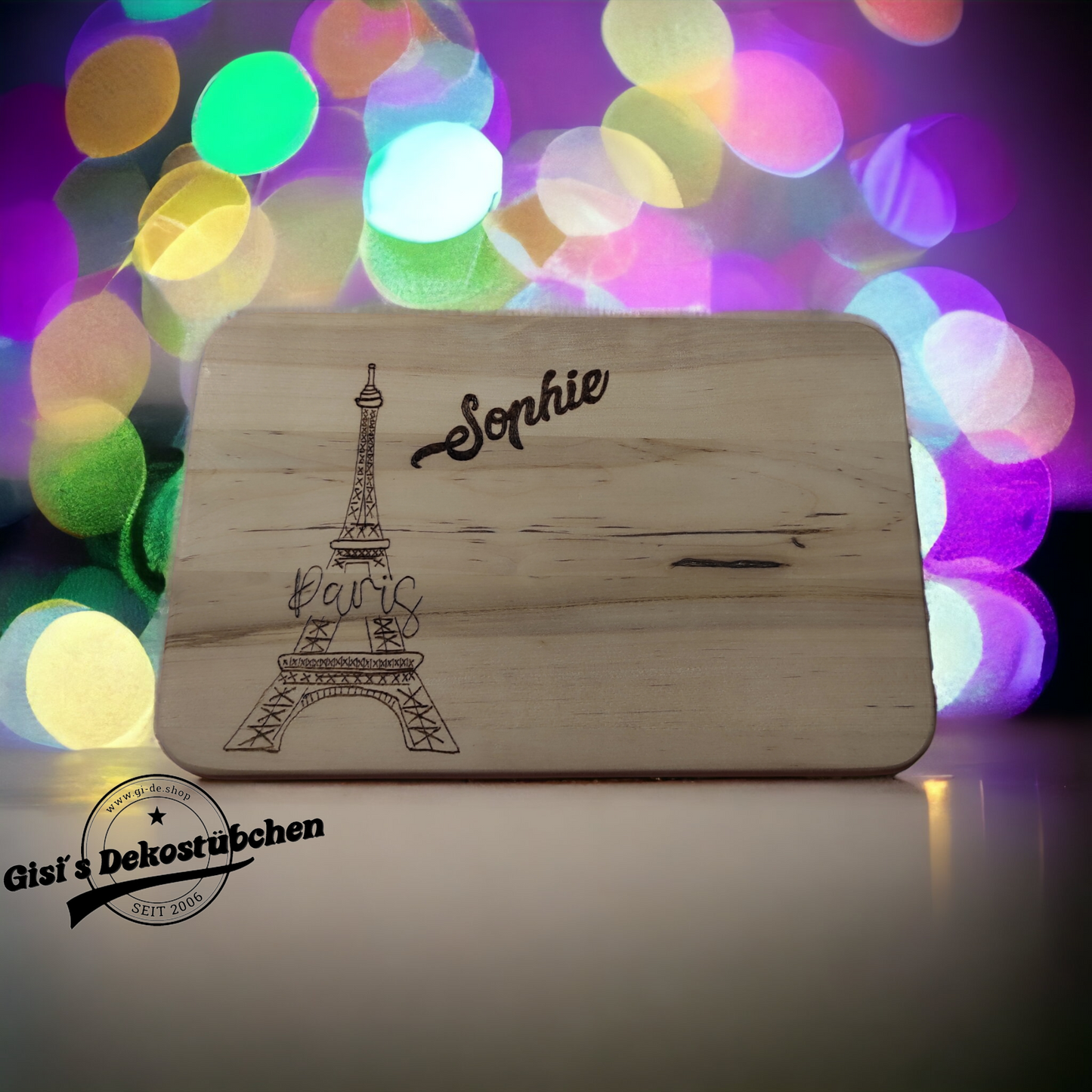 Wooden plaque with engraving: name or desired motif 