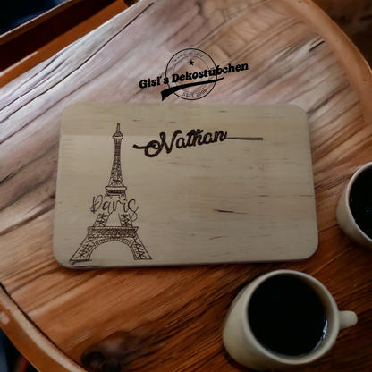 Wooden plaque with engraving: name or desired motif 