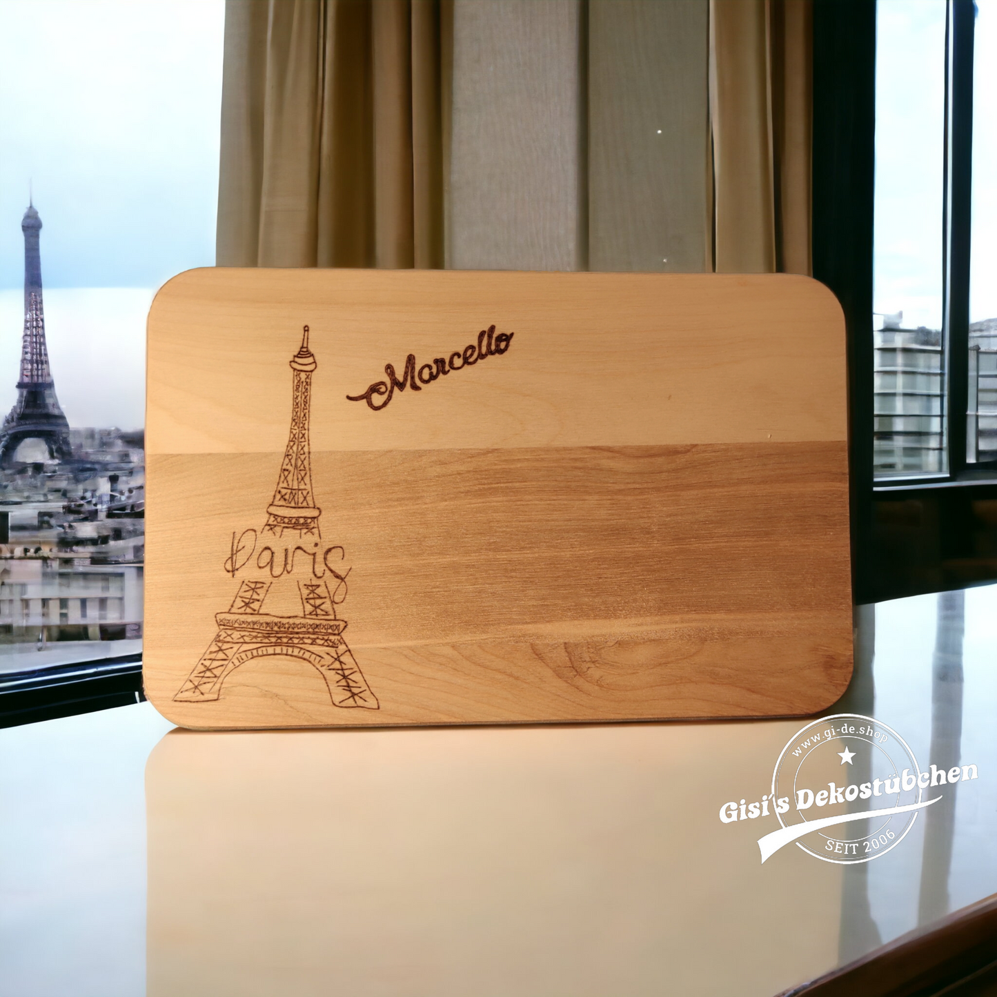Wooden plaque with engraving: name or desired motif 