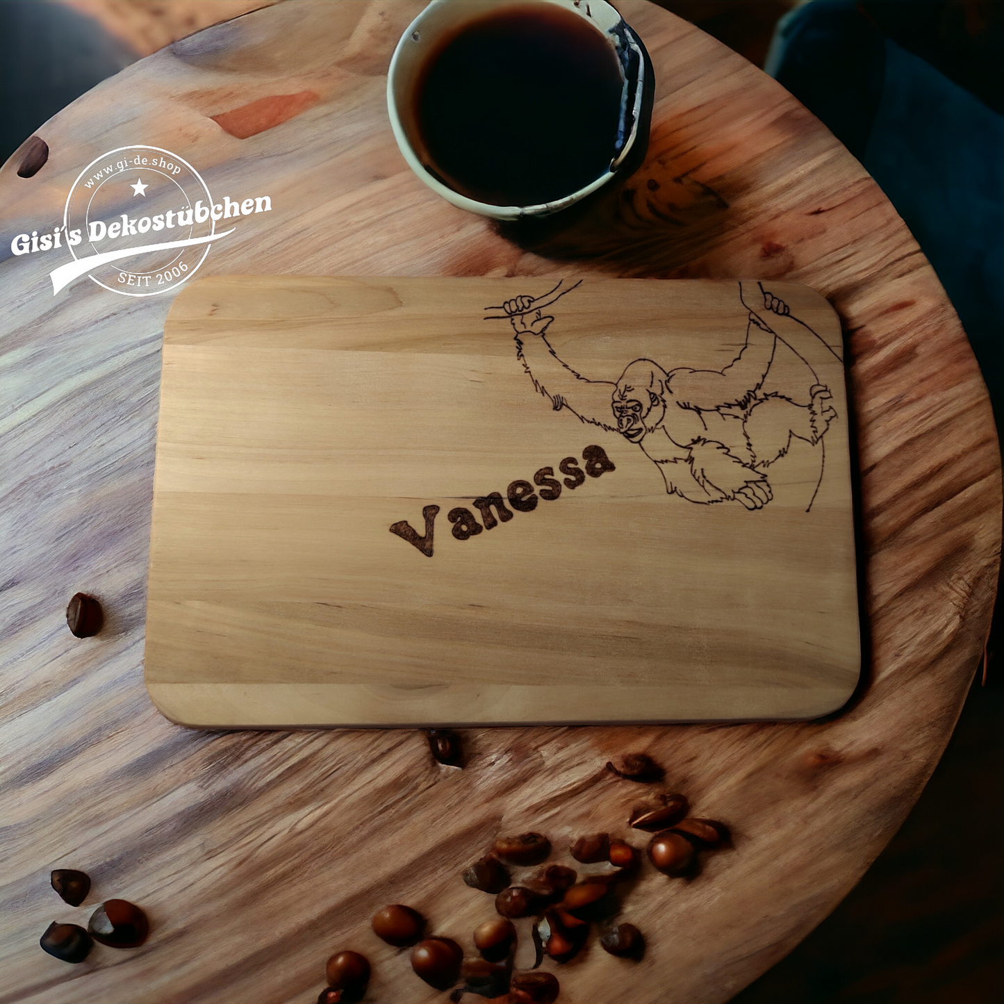 Wooden plaque with engraving: name or desired motif 