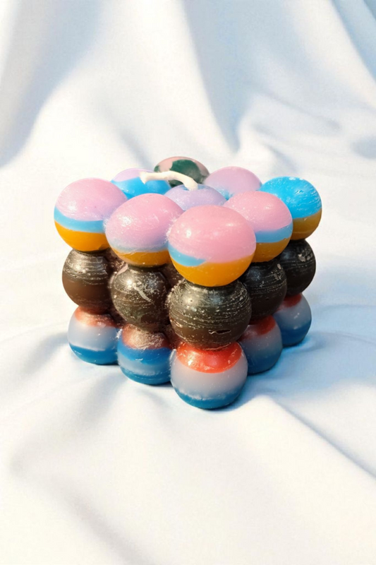 Bubble candle – handmade from paraffin wax – 6 cm – desired color &amp; fragrance – decorative designer candle