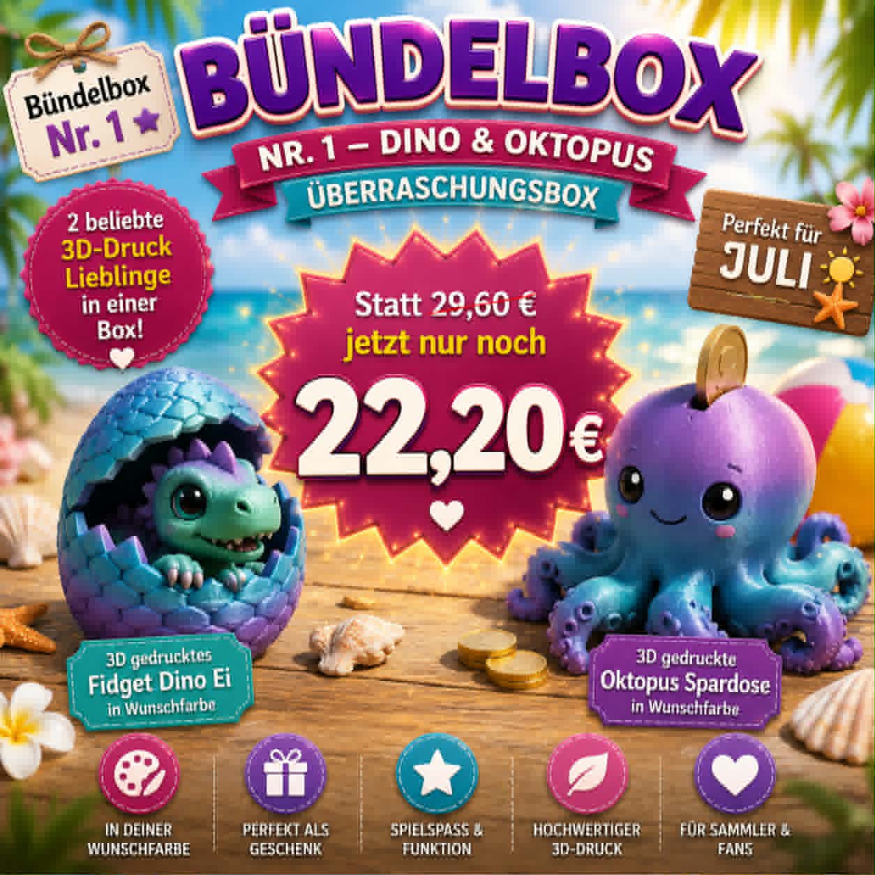 Bündelbox Nr. 1 – Dino & Oktopus Überraschungsbox