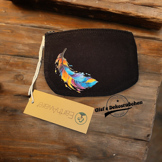 Colorful feather makeup bag, accessory bag, feather design cosmetic toiletry bag