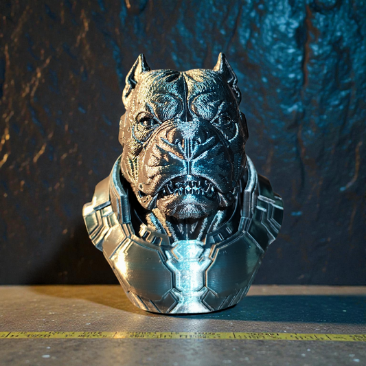 Cyber ​​Bully Bust 3D Print - Futuristic Mechanical Sci-Fi Sculpture 16cm