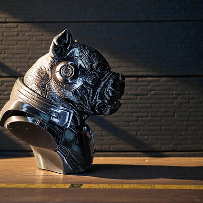 Cyber ​​Bully Bust 3D Print - Futuristic Mechanical Sci-Fi Sculpture 16cm