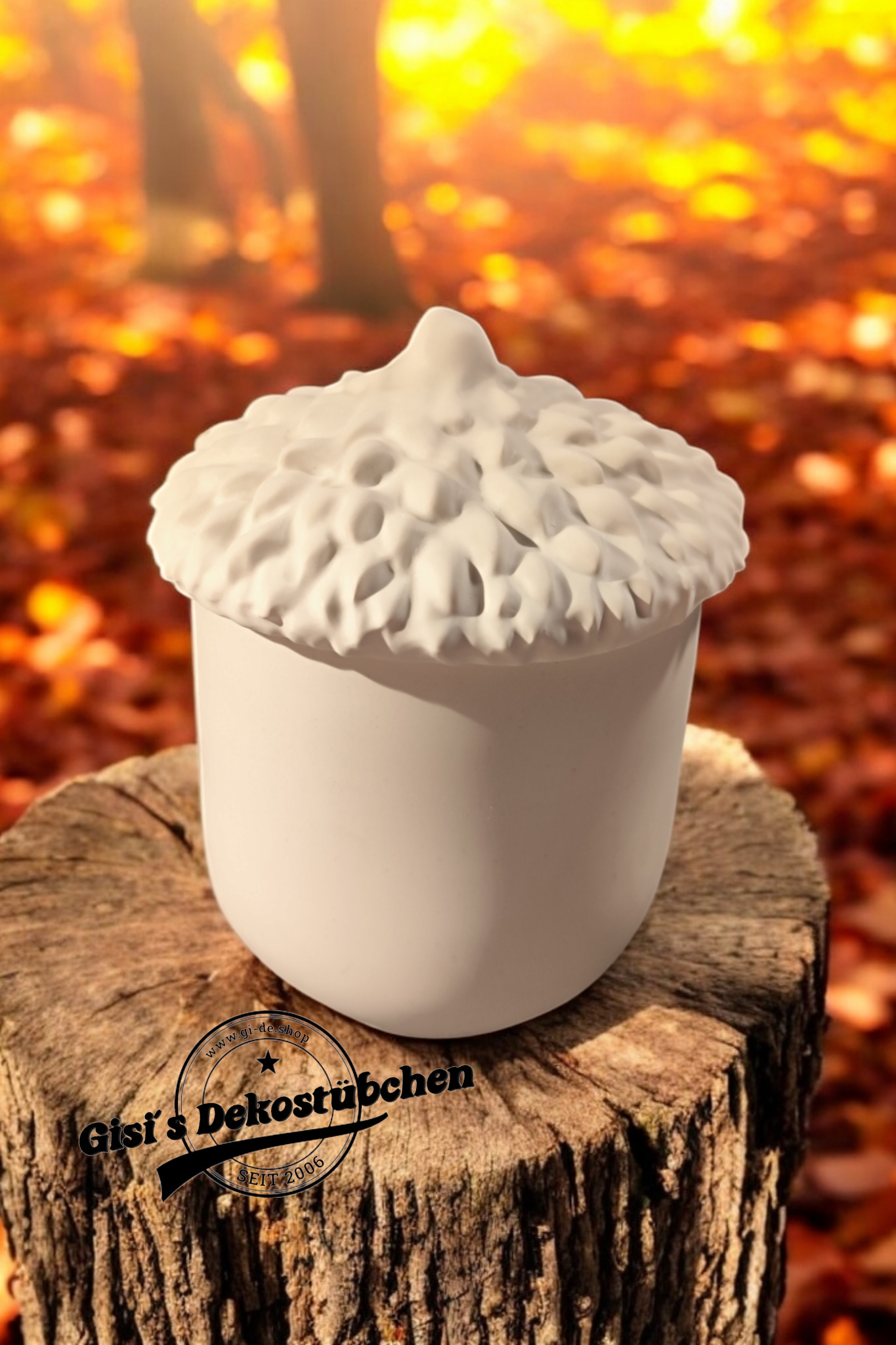 Box with lid acorn jewelry box ceramic 