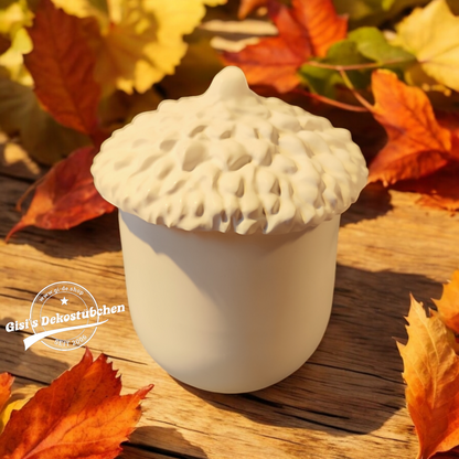 Box with lid acorn jewelry box ceramic 