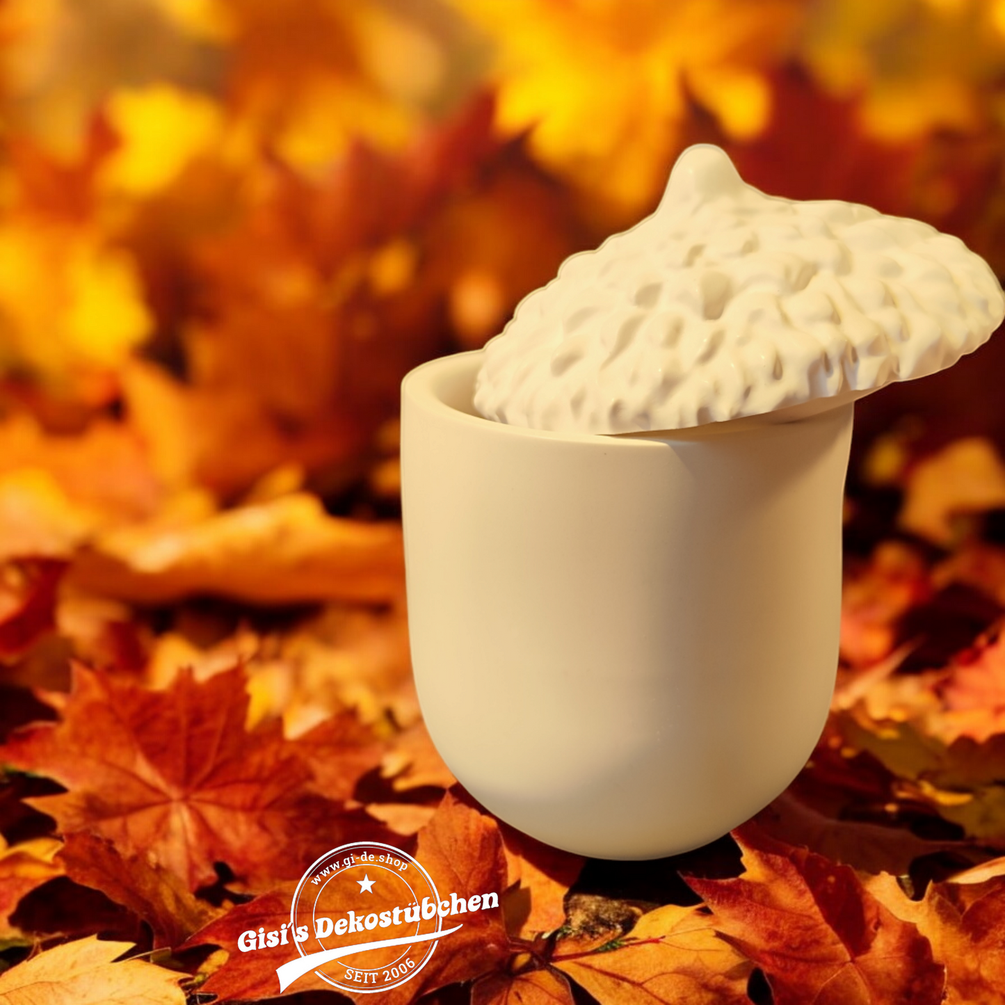 Box with lid acorn jewelry box ceramic 