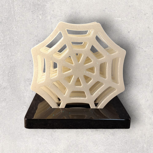 Epoxy resin coaster set of 5 – spider web design – Halloween decoration ---