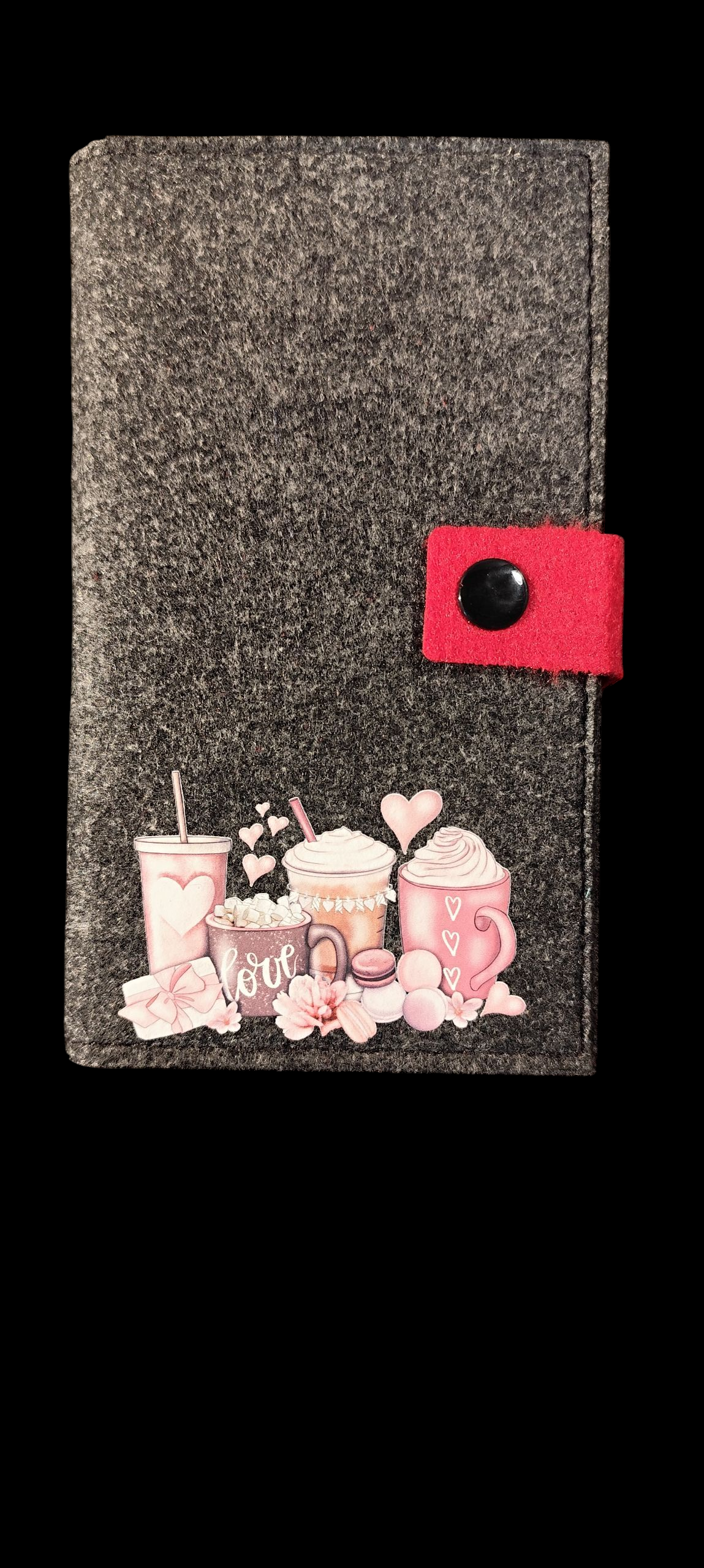 Felt wallet 16.3 x 9.5 cm – according to your wishes – 4 interior colors – card slots &amp; coin pocket