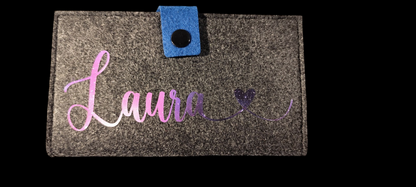 Felt wallet 16.3 x 9.5 cm – according to your wishes – 4 interior colors – card slots &amp; coin pocket