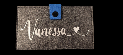 Felt wallet 16.3 x 9.5 cm – according to your wishes – 4 interior colors – card slots &amp; coin pocket