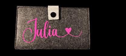 Felt wallet 16.3 x 9.5 cm – according to your wishes – 4 interior colors – card slots &amp; coin pocket