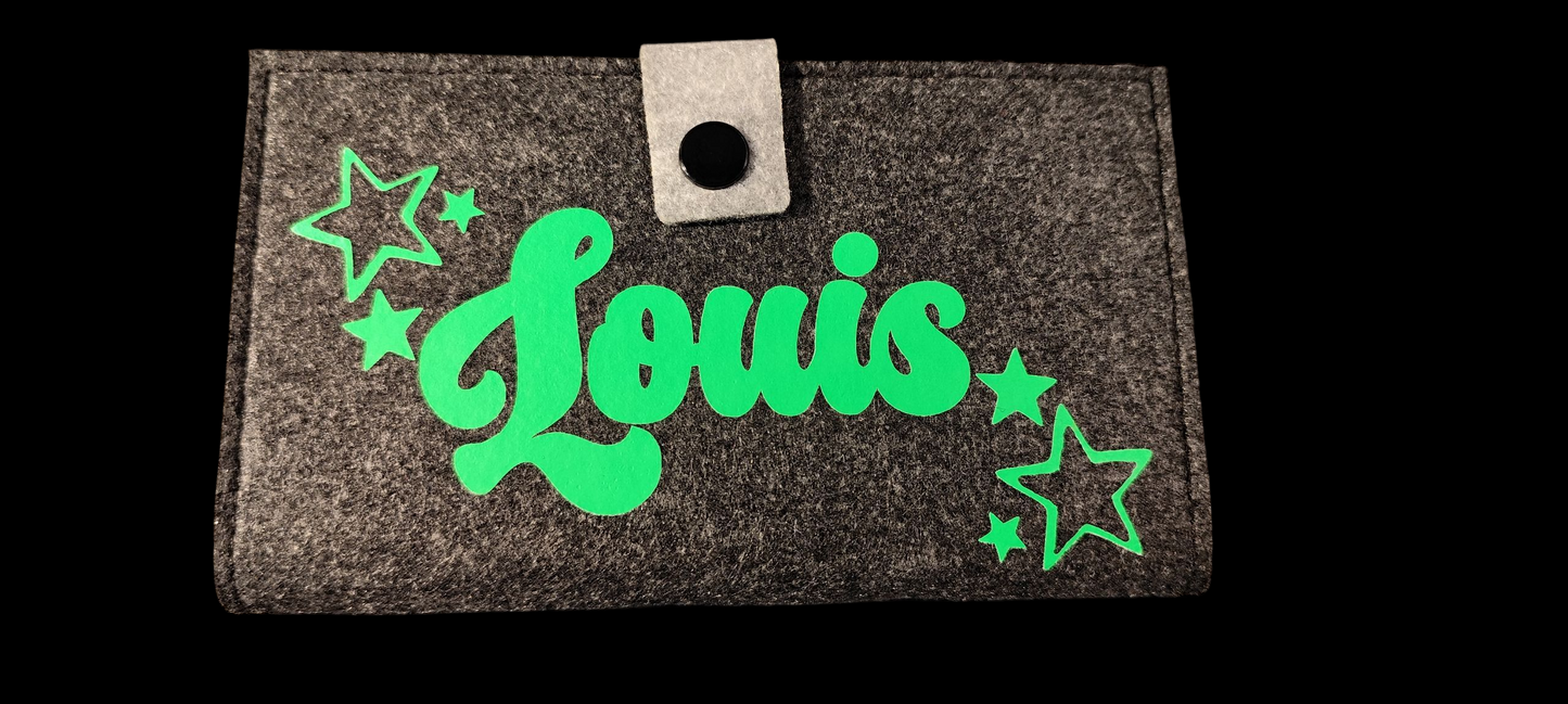 Felt wallet 16.3 x 9.5 cm – according to your wishes – 4 interior colors – card slots &amp; coin pocket