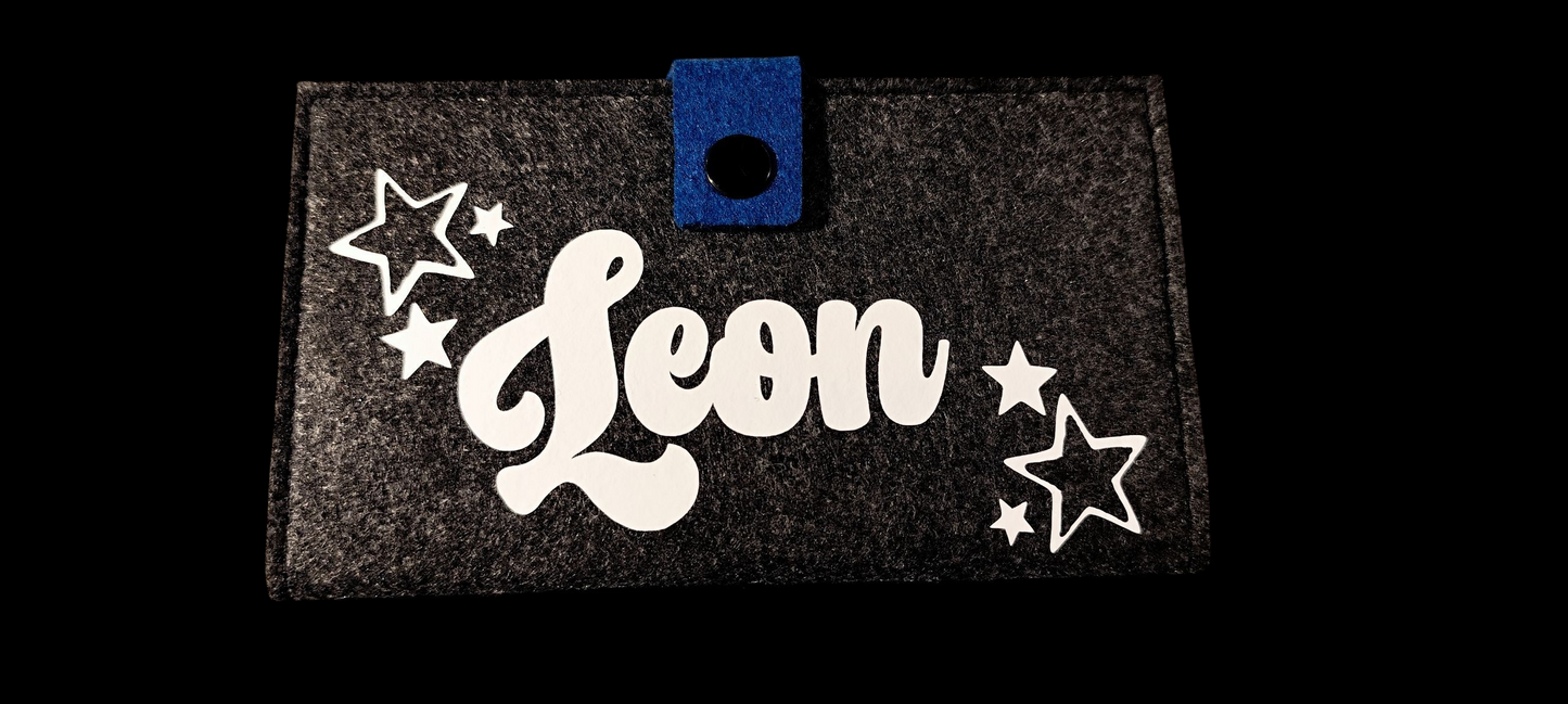 Felt wallet 16.3 x 9.5 cm – according to your wishes – 4 interior colors – card slots &amp; coin pocket