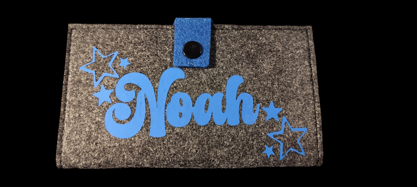 Felt wallet 16.3 x 9.5 cm – according to your wishes – 4 interior colors – card slots &amp; coin pocket