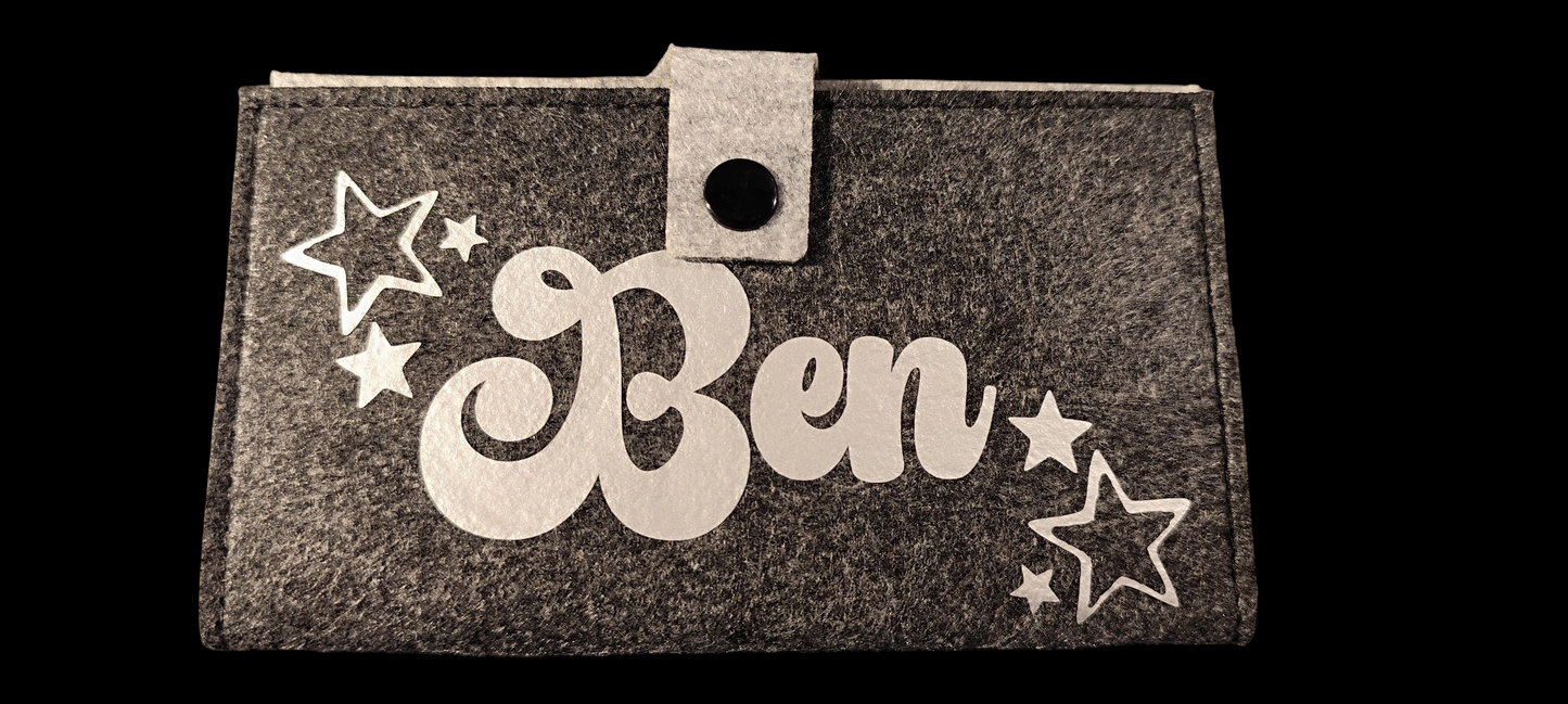 Felt wallet 16.3 x 9.5 cm – according to your wishes – 4 interior colors – card slots &amp; coin pocket