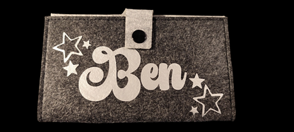 Felt wallet 16.3 x 9.5 cm – according to your wishes – 4 interior colors – card slots &amp; coin pocket