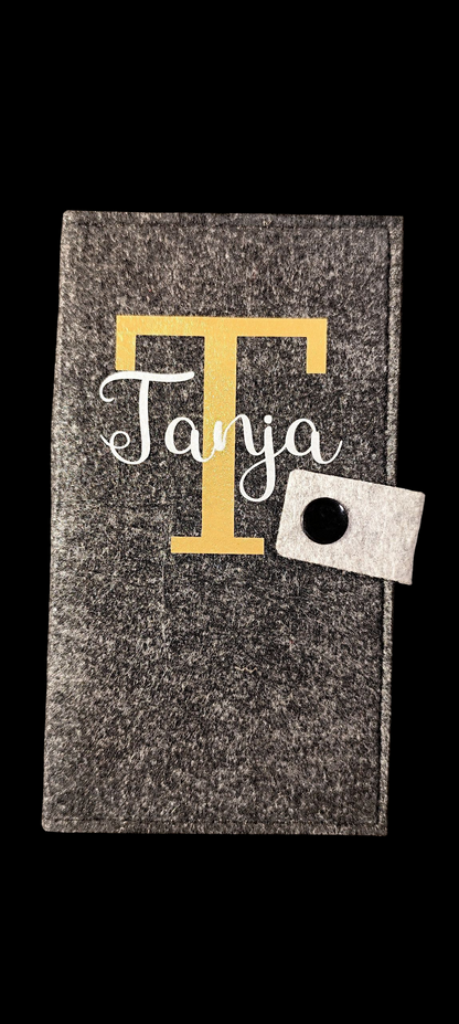 Felt wallet 16.3 x 9.5 cm – according to your wishes – 4 interior colors – card slots &amp; coin pocket