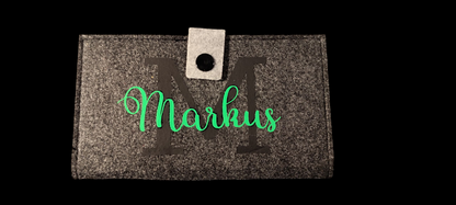 Felt wallet 16.3 x 9.5 cm – according to your wishes – 4 interior colors – card slots &amp; coin pocket