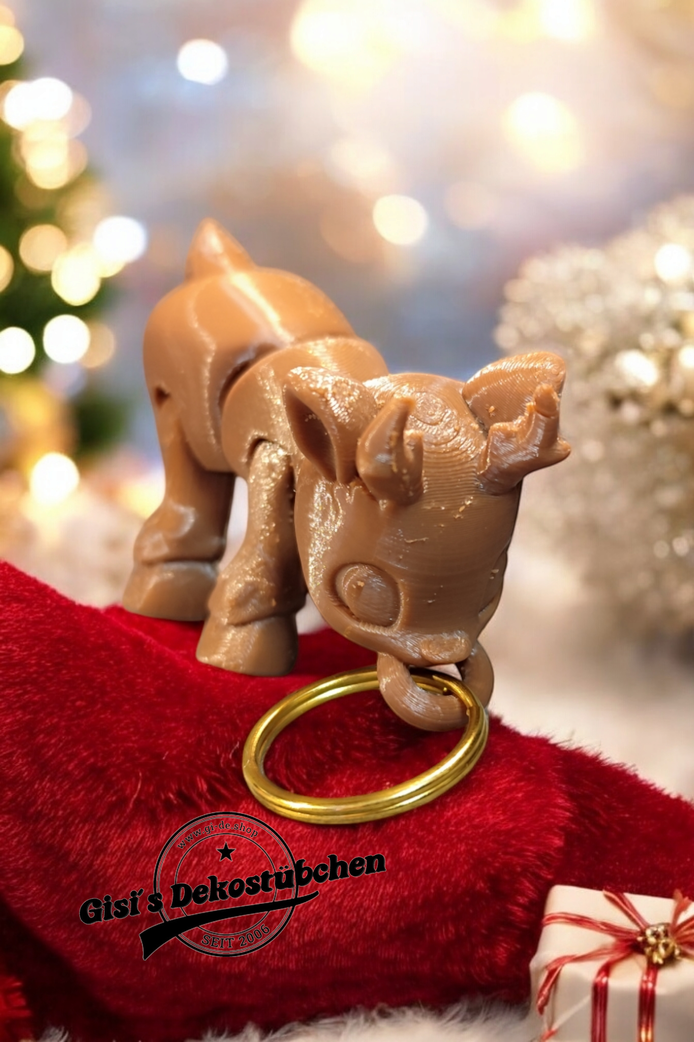 Flexi Reindeer Articulated Animal Keychain