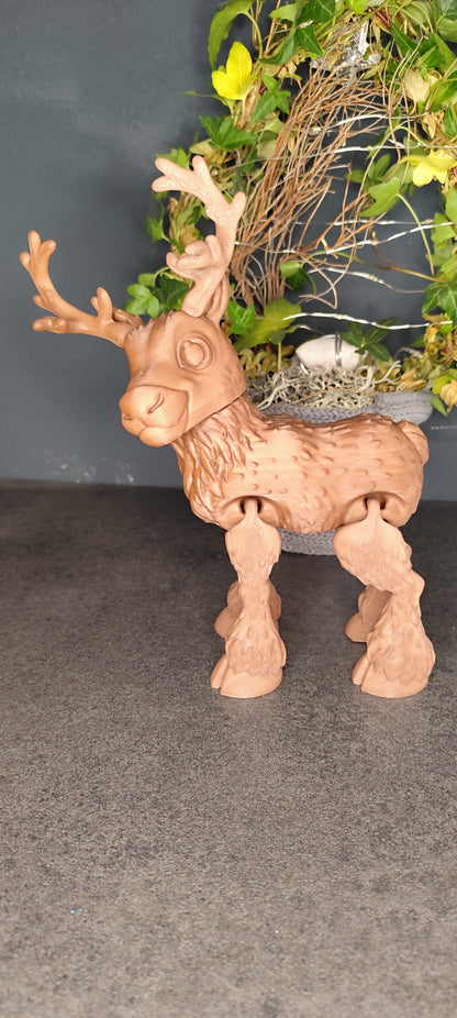 Flexi Rentier 3D Druck beweglich – Hirsch Figur flexibel in Wunschfarbe