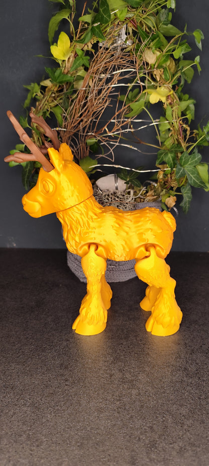 Flexi Rentier 3D Druck beweglich – Hirsch Figur flexibel in Wunschfarbe