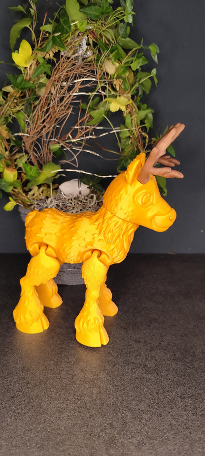 Flexi Rentier 3D Druck beweglich – Hirsch Figur flexibel in Wunschfarbe