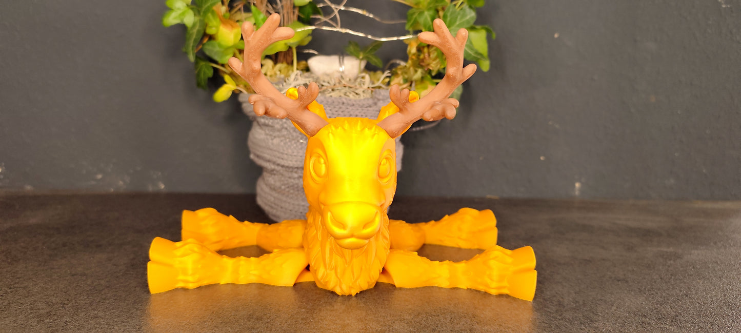 Flexi Rentier 3D Druck beweglich – Hirsch Figur flexibel in Wunschfarbe