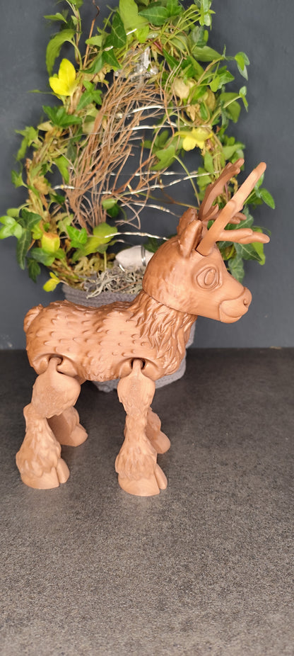 Flexi Rentier 3D Druck beweglich – Hirsch Figur flexibel in Wunschfarbe