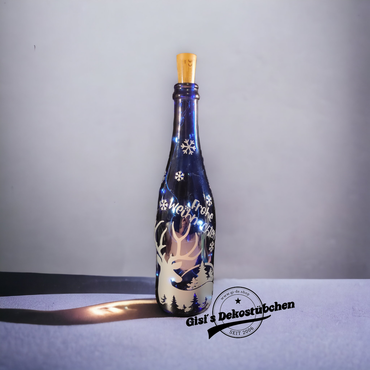 Merry Christmas illuminated bottle