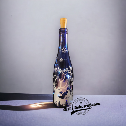 Merry Christmas illuminated bottle