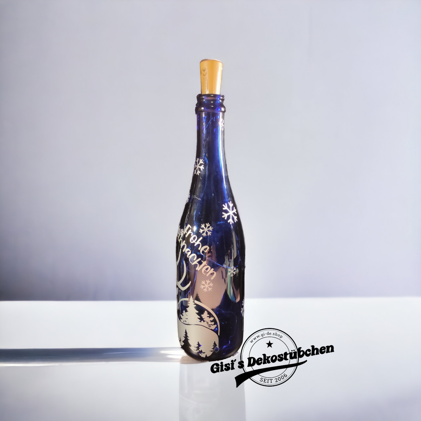 Merry Christmas illuminated bottle