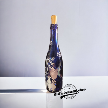 Merry Christmas illuminated bottle